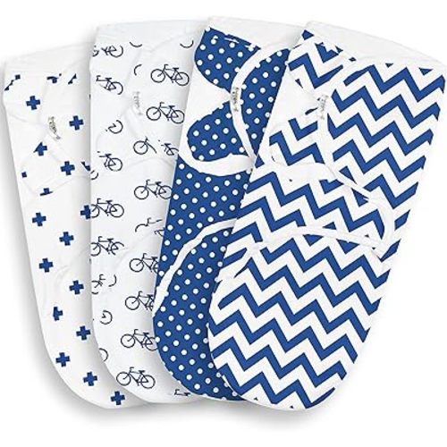 BaeBae Goods Navy Bicycles Swaddle Blanket wrap (S/M)