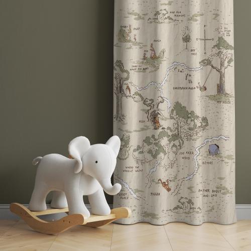 Winnie the Pooh Bear Nursery Curtains, Winnie the Pooh Nursery Decor, Kids Bedroom Curtains, Window Curtains, Nursery Curtains,Gift for Baby