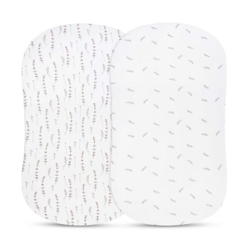 Ely's & Co. Baby Fitted Bassinet Sheet 100% Combed Jersey Cotton 2 Packs Gender Neutral