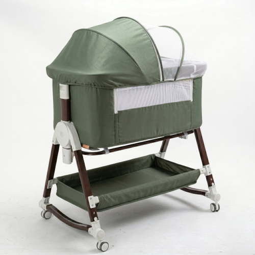 suihuooo 4 in 1 Baby Bassinet Bedside Sleeper, Height Adjustable, Easy Folding,Green