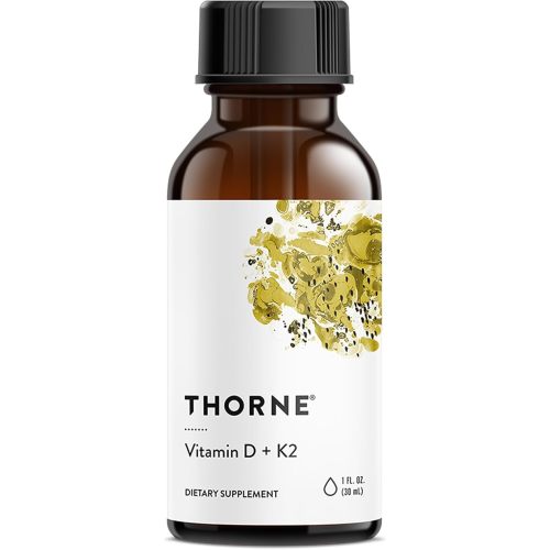 THORNE - Vitamin D + K2 Liquid with a Metered Dispenser - Vitamins D3 & K2 to Support Healthy Bones & Muscles* - 1 Fl Oz (30 ml) - 600 Servings