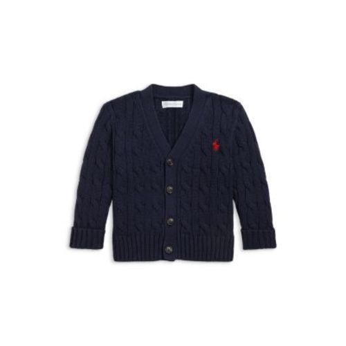 Polo Boys' Cable Knit V Neck Cardigan - Baby