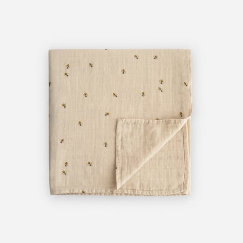Organic Cotton Muslin Swaddle Blanket (12 Styles) in Bees