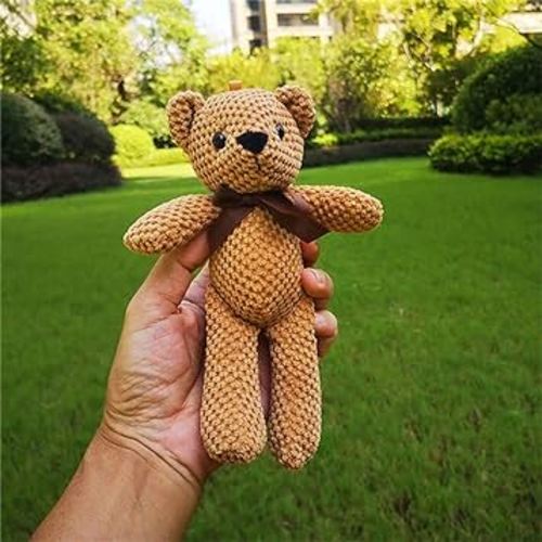 Plush Bear Plush Toy, 15cm Bear Stuffed Toys Cute Stuffed Animals Soft Toys Creative Key Pendants Bag Decorations Gift for Kids(Khaki)
