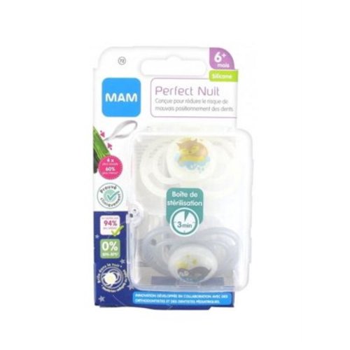 MAM 2 Pacifiers Perfect Night Silicone 6 Months +