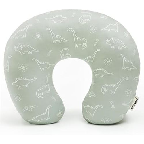 GRSSDER Nursing Pillow Cover Stretchy Minky Removable Nursing Covers for Breastfeeding Pillows, Ultra Soft Comfortable Slipcover for Boy and Girls, Dinosaurs Print