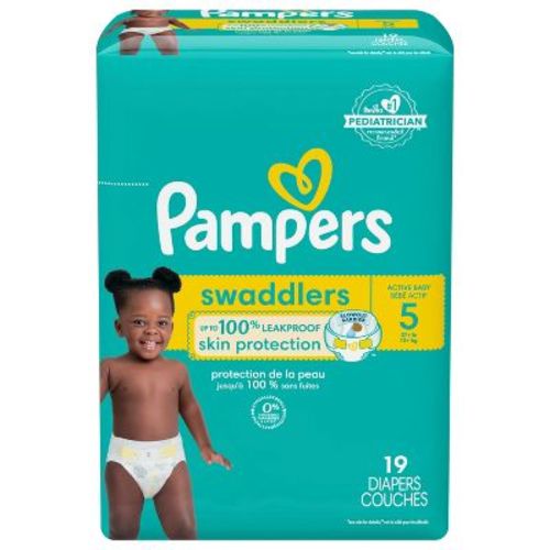 Pampers Swaddlers Active Baby Diapers, Size 5, 19 Count