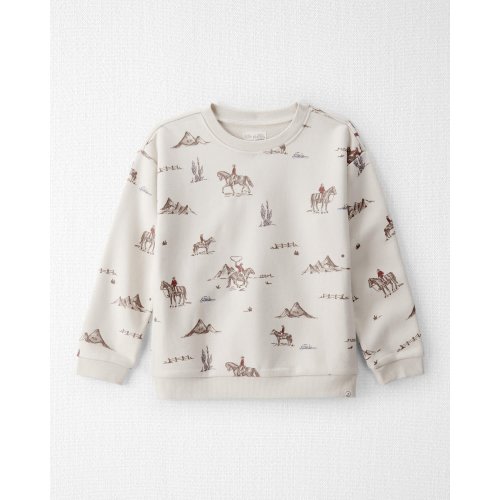 Kid French Terry Sweatshirt Made with Organic Cotton in Western Rodeo Print - Little Planet | Carter's