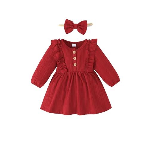 Mioglrie Baby Girl Dress Toddler Girls' Dresses 3 6 9 12 18 24 Months 2t 3t Girls Clothes Fall Winter Outfits