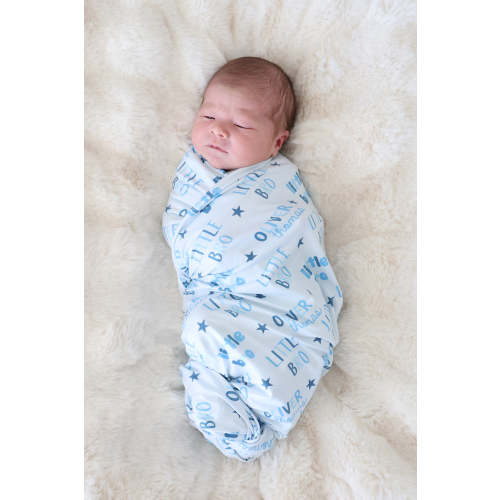Personalized Swaddle Blanket in Little Bro | Caden Lane