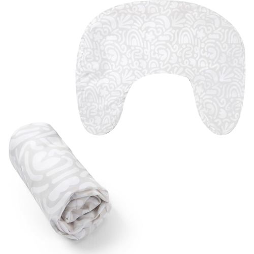 Boppy Nursing Pillow Cover - Soft, Hypoallergenic Washable Microfiber Bottle & Breastfeeding Pillow Covers (Redesigned Feeding Pillow Sold Separately) - Cream Retro Squiggles