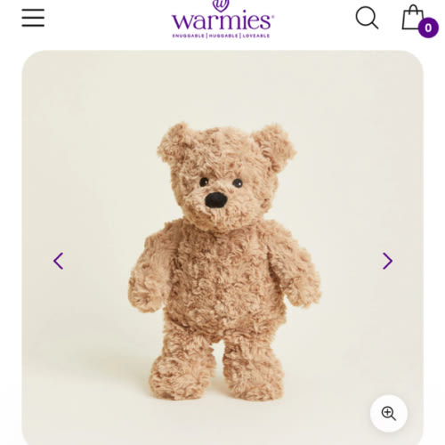 Microwavable Brown Curly Bear Warmies | Warmies USA