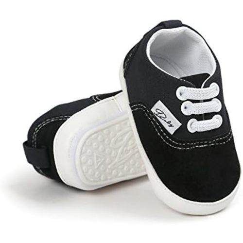 RVROVIC Baby Boys Girls Shoes Canvas Toddler Sneakers Anti-Slip Infant First Walkers 0-18 Months