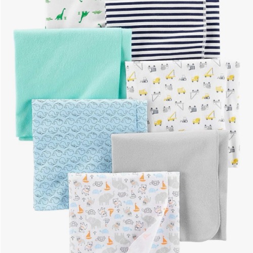 Simple Joys by Carter's Unisex Babies' Flannel Receiving Blankets, Pack of 7