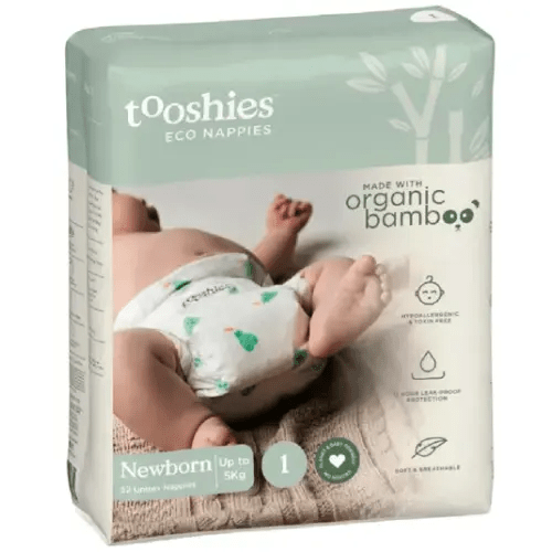 Tooshies Eco Nappies Size 1 Newborn 52 Pack | Baby Bunting AU