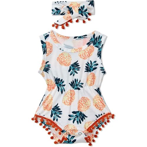 Ahegao 0-3 Months Baby Floral Romper Toddlers Outfits Infant Playsuits + Headband Jumpsuit