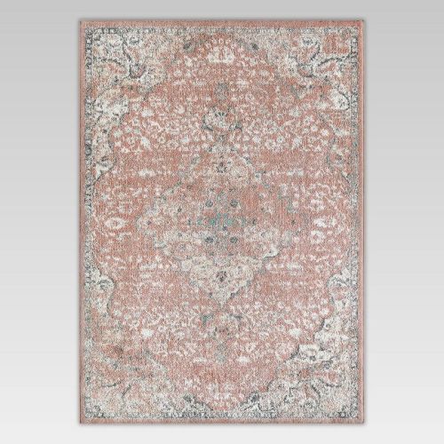 Hailey Pink Amaranth Boho Rug - Decorative Pink Accent Rug For Nursery, Chic Rug For Living Room, Soft Bohemian Style, 4'x4'