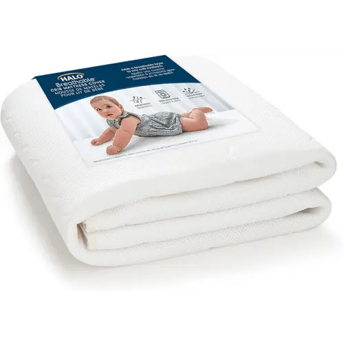 HALO Breathable Crib Mattress Cover – Quilted Mesh, Waterproof, Universal Fit for Standard Crib & Toddler Beds, Easy to Change, Machine Washable