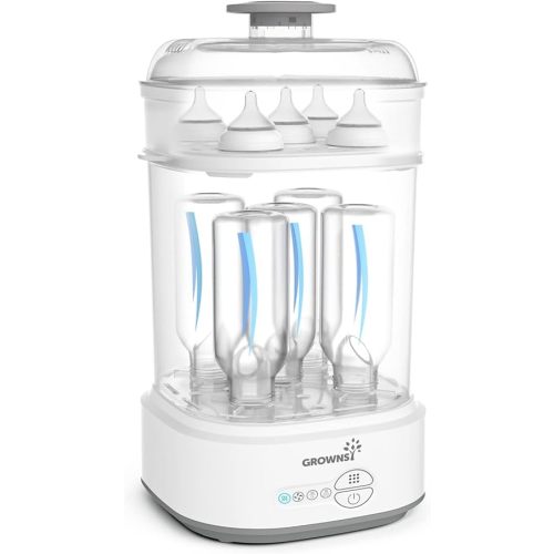GROWNSY Bottle Sterilizer and Dryer, Compact Electric Steam Baby Bottle Sterilizer (Esterilizador de Biberones), Bottle Sanitizer for Baby Bottles, Pacifiers, Pump Parts