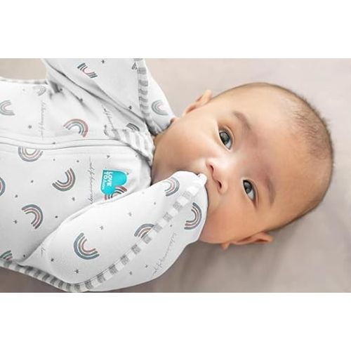 Love to Dream Swaddle UP, Baby Sleep Sack, Self-Soothing Swaddles for Newborns, Get Longer Sleep, Snug Fit Helps Calm Startle Reflex, New Born Essentials for Baby, 1.0 TOG, 8-13lb, Rainbow Dream
