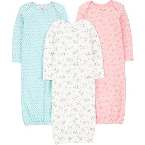 Simple Joys by Carter's Baby Girls' 3-Pack Cotton Sleeper Gown