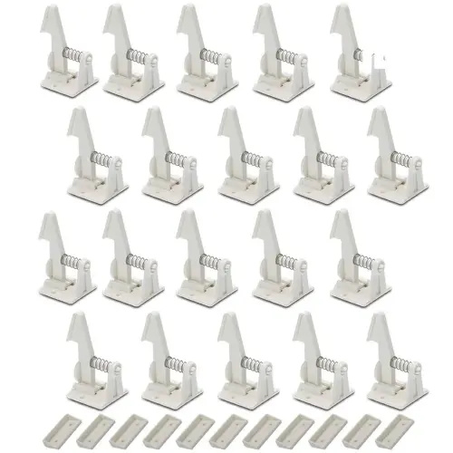 20 Pack Cabinet Locks Child Safety Latches - Vmaisi Baby Proofing Cabinets Drawers Lock - Upgraded Stronger Adhesive Easy Installation - No Drilling