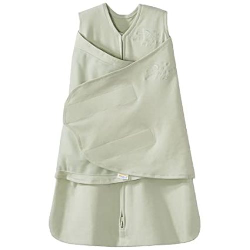 HALO 100% Cotton Sleepsack Swaddle, 3-Way Adjustable Wearable Blanket, TOG 1.5, Sage, Newborn, 0-3 Months