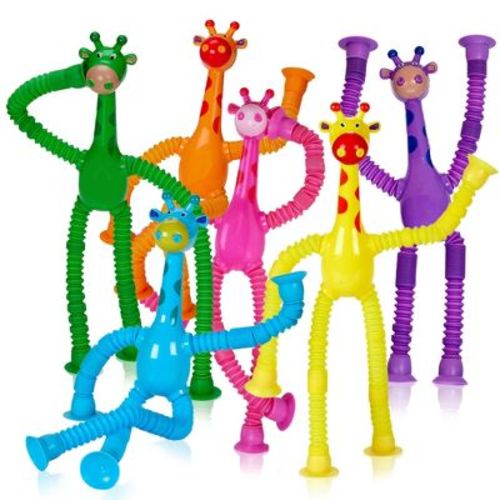Playbees Telescopic Suction Cup Giraffe Toys 6-PACK