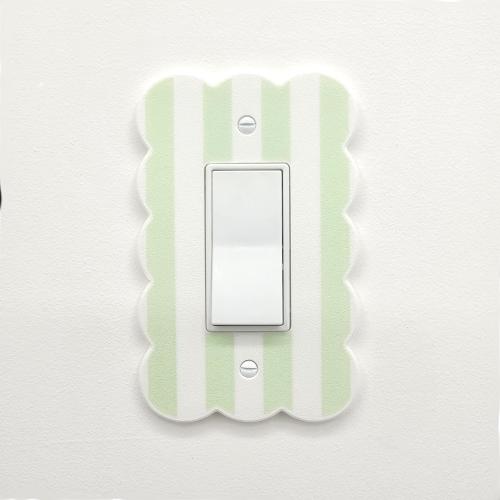 Light Switch Plate Girls Room Boys Room Nursery Decorative Cloud Wall Plate Cover Baby Bedroom Candy Stripe Pastel White Striped Cloudcore