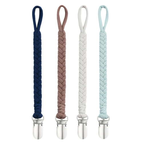 B BASICSLIFE Pacifier Clips for Baby boy, 4 Pack BPA Free Pacifiers Holders Leashes for Teether Toy or Soothie, Fits All Pacifiers Baby Teething Toys, (for Boy)