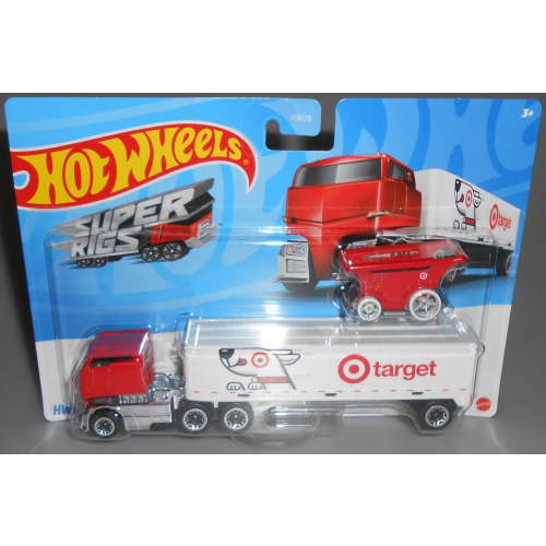 Hot Wheels Super Rigs HW Bullseye's Big Rig TARGET Truck Play Vehicle, Red/White, 5.9 oz
