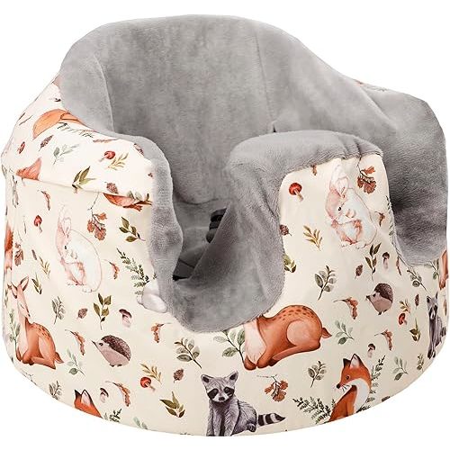 Baby Seat Cover Compatible with Bumbo Seat, Soft Comfortable Seat Cover for Baby Girl Boy, Breathable Removable Cover for Baby Seat, Machine Washable, Watercolor Animal