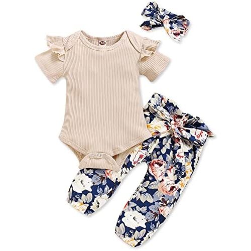 Infant Baby Girl Clothes Newborn Girl Outfit Long Sleeve Romper Pants Set Cute Baby Clothes for Girls Fall/Winter