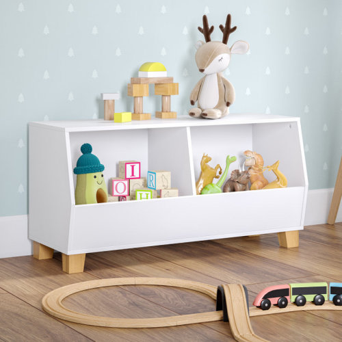 RiverRidge Home RiverRidge Kids Catch-All 35in Toy Storage Organizer with 3 Cubbies and 2 Storage Compartments - White & Reviews | Wayfair
