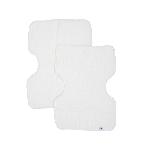 Little Unicorn Ultra-Absorbent Premium Burp Cloth 2 Pack | Soft on Baby's Skin | Larger Size | Ergonomic Design | Set of 2 (White)