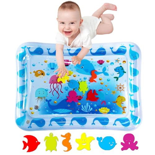 ZHUYNXIR Infant Toys, Tummy time Toys, Tummy time mats for Infants, Inflatable Play Mat Water Mat Inflatable Toy, Fun Early Development Play Center for Newborn (27.5x20 in)