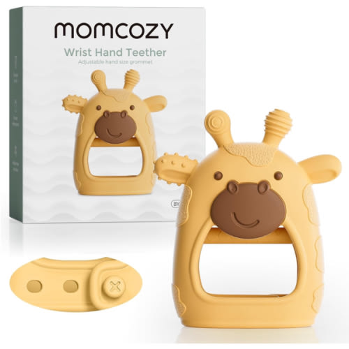 Momcozy Baby Teether Toys | Baby Teething Toys | Baby Teething Relief | Food Grade Silicone Teether Baby Toys | Baby Teether 0-6 Months | Teething Toy 6-12 Months | Baby Essential | Yellow