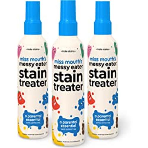 HATE STAINS CO Stain Remover for Clothes - 4oz 3 Pack of Newborn & Baby Essentials - Miss Mouth's Messy Eater Stain Treater Spray - No Dry Cleaning Food, Grease, Coffee Off Laundry, Underwear, Fabric - 3 pack