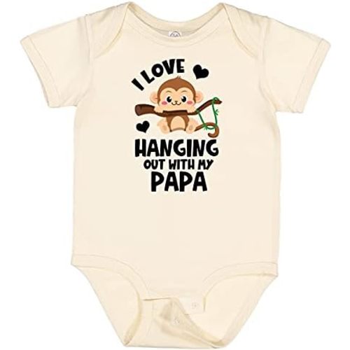 inktastic Monkey I Love Hanging Out with My Papa Baby Bodysuit