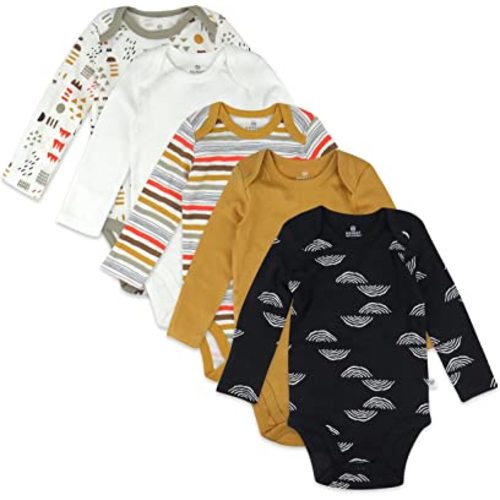 HonestBaby baby-boys Multi-pack Long Sleeve Bodysuits One-piece Organic Cotton for Infant Baby Boys, Unisex (Legacy)