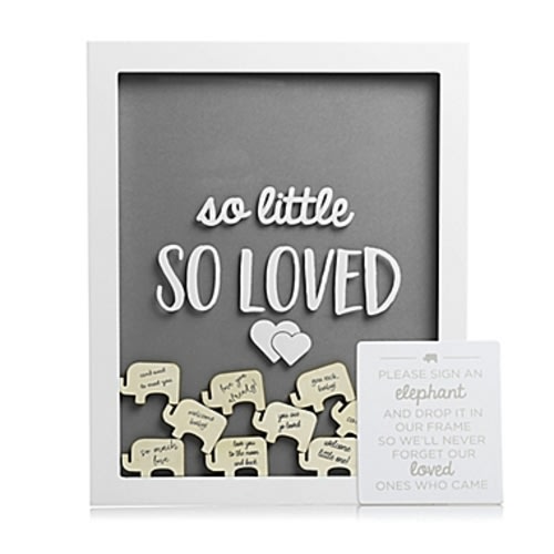 Pearhead® Little Elephant Shadow Box in White/Grey