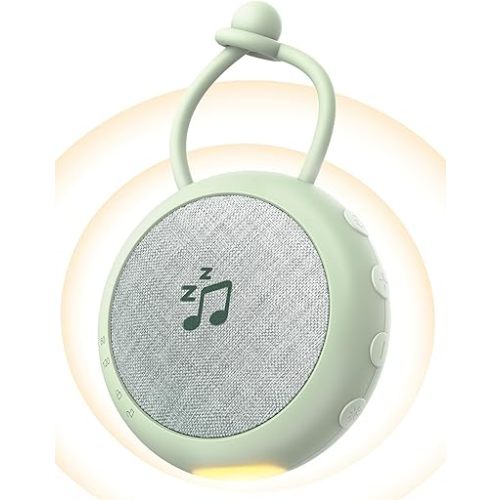 Sympa Portable Sound Machine Baby, Sound Machine Portable with 10 Natural Soothing Sounds for Adult, Portable White Noise Machine Baby with Night Light for Sleep Aid & Travel, Noise Canceling, Green