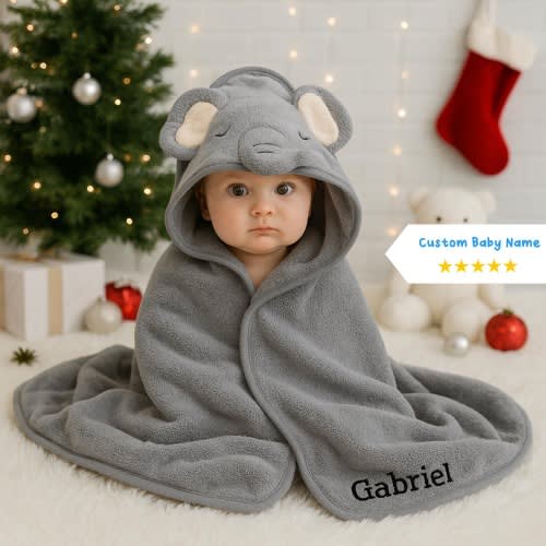 Custom Baby Name Bath Towels With Hood Cute Animal,Soft Hooded Baby Towels For Baby, Baby Shower Gift,Gift For Newborn,Baby Towels with Deer