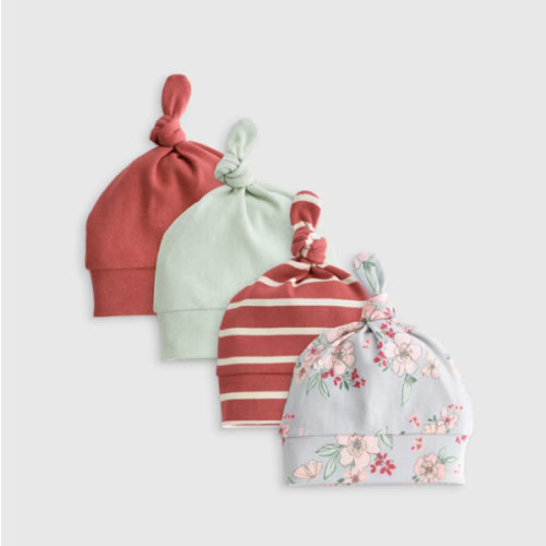 100% Organic Cotton Hat 4-Pack - Baby Girl