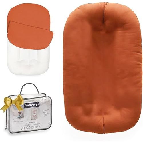 Baby Lounger - Baby Lounger for Newborn, Breathable & Soft Baby Nest Cover for Baby 0-12 Months, Baby Essentials Gifts, Portable Infant Lounger, Baby Snuggle Lounger Me(Orange)