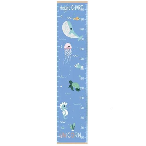 Xorinija 55 * 12.2-inch Extra-Wide Cartoon Children's Height Measure Wall Hanging Chart, Removable, Easy to Store, and Precision Measurement (Ocean)