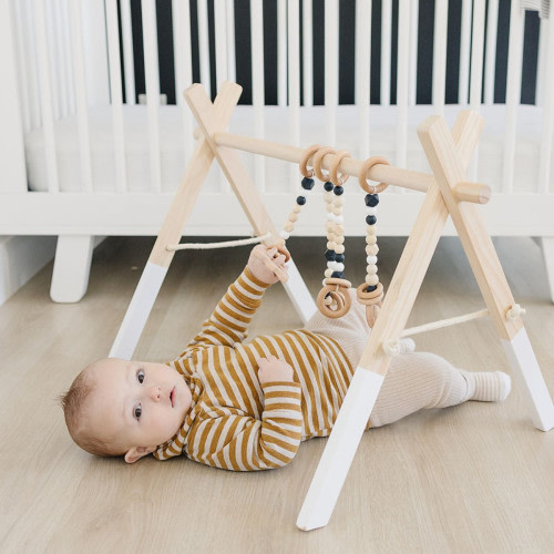 Poppyseed Play White Pine Wood Gym - Black Toys