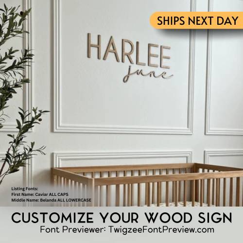 Custom Wood Baby Name Sign | Letter Wall Art | Kids Room Art | Wall Art for Nursery | Baby Name Sign | Kids Room Decor | Wooden Sign | USA