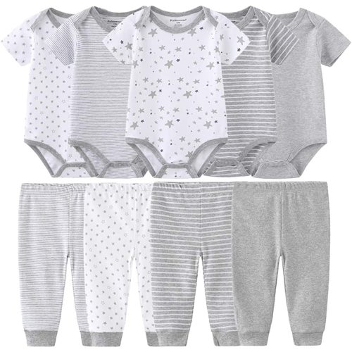 Baby Layette Set Baby Boys' 9-Piece Bodysuits Pants Set Toddler Girl Boy Unisex Baby Gift Sets