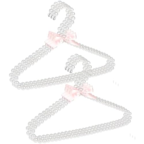 CONCEPTS 6pcs Pearl Hangers for Baby Girls & Women, Decorative Closet Hanger Set for Nursery, Wedding Dresses, Kids Clothing, Special Occasions, Photoshoots & Elegant Wardrobe Display - White